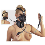 Leren masker met dildo